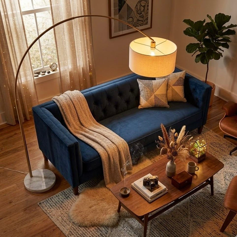 Ambient - Arch Floor Lamp With Large Shade - Gold / White by Unique Piece Furniture