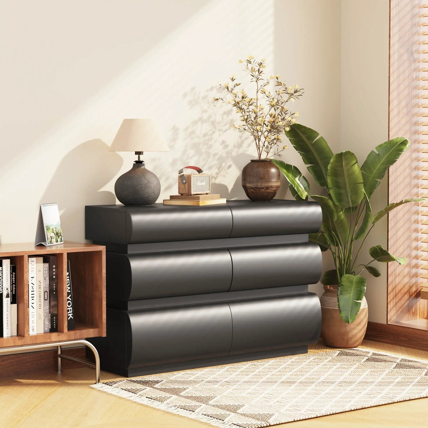 Minimalist Modern 6 Drawer Dresser, Handle Free Design With Wide Storage by HouseOfZazla