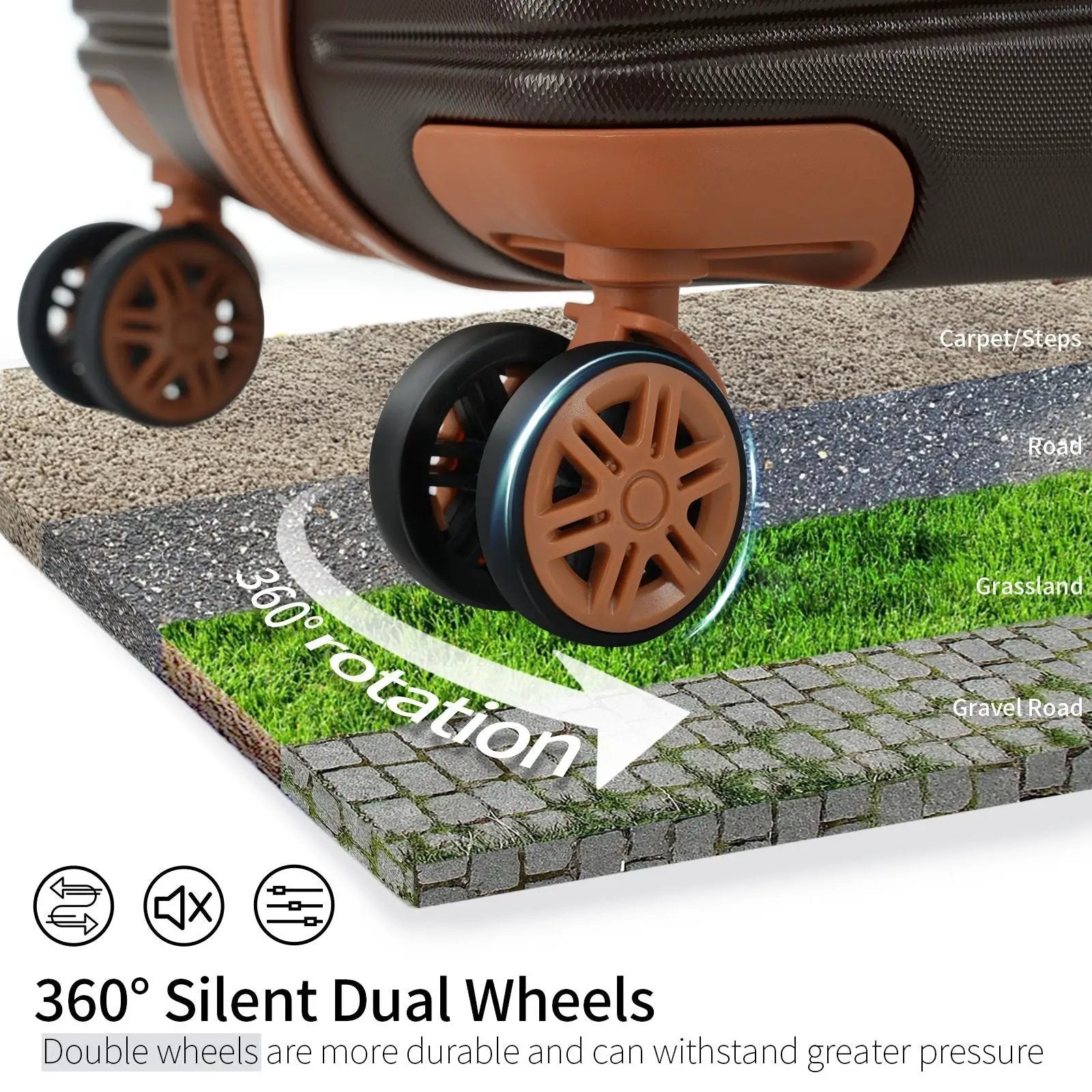 4 Piece Luggage Set Suitcase Set, Abs Hard Shell Lightweight Expandable Travel Luggage With 4 Packing Cubes, Tsa Lock, Spinner Wheels (16 / 20 / 24 / 28) - Coffee by HouseOfZazla