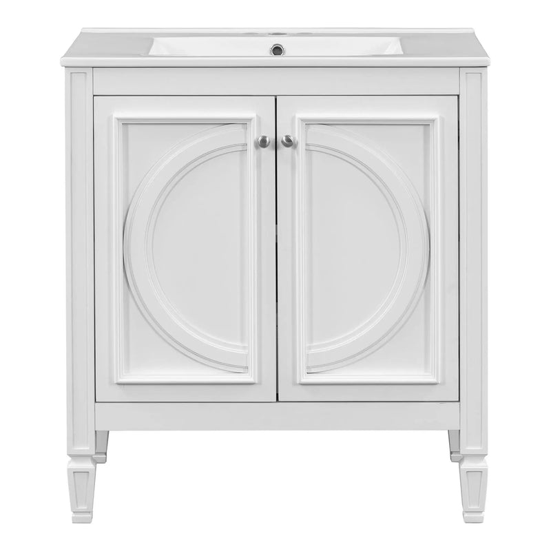 Double Sink Bathroom Vanity Set with Wall Mount Mirror Cabinet by HouseOfZazla