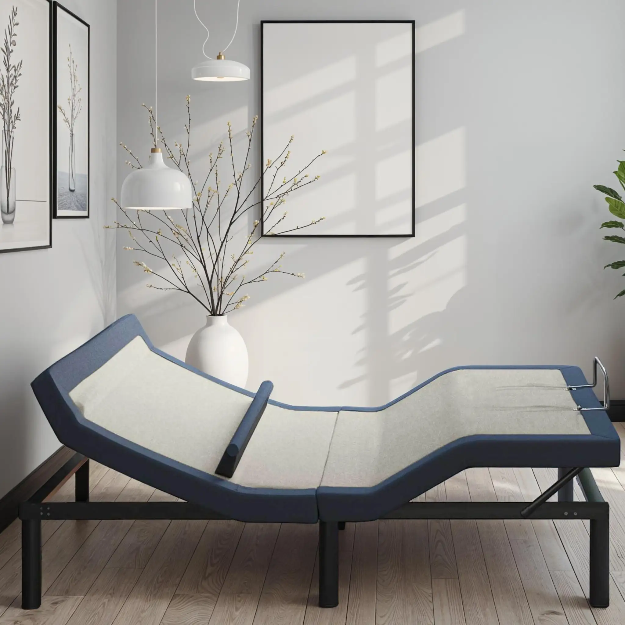 Twin XL Adjustable Bed Base with Head/Foot Tilt and Lumbar Position Adjustment by HouseOfZazla