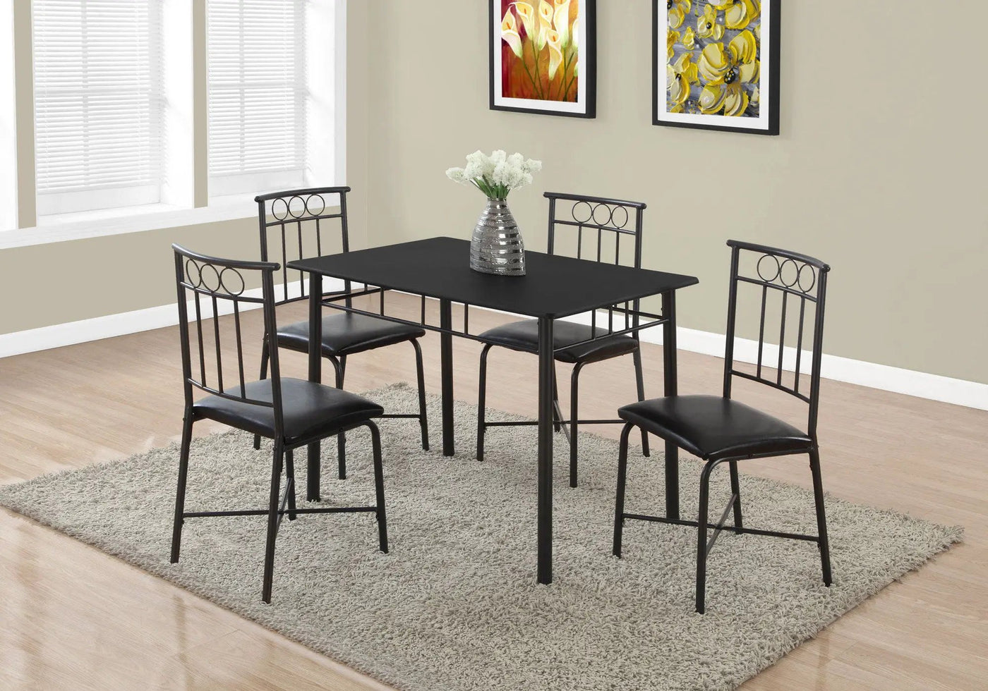 5 Pieces Dining Table Set, Small, Rectangular by Unique Piece Furniture
