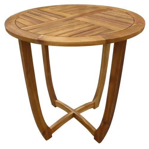 3-Piece Outdoor Dining Set with Teak Finish Acacia Wood Table & Wicker Chairs by HouseOfZazla