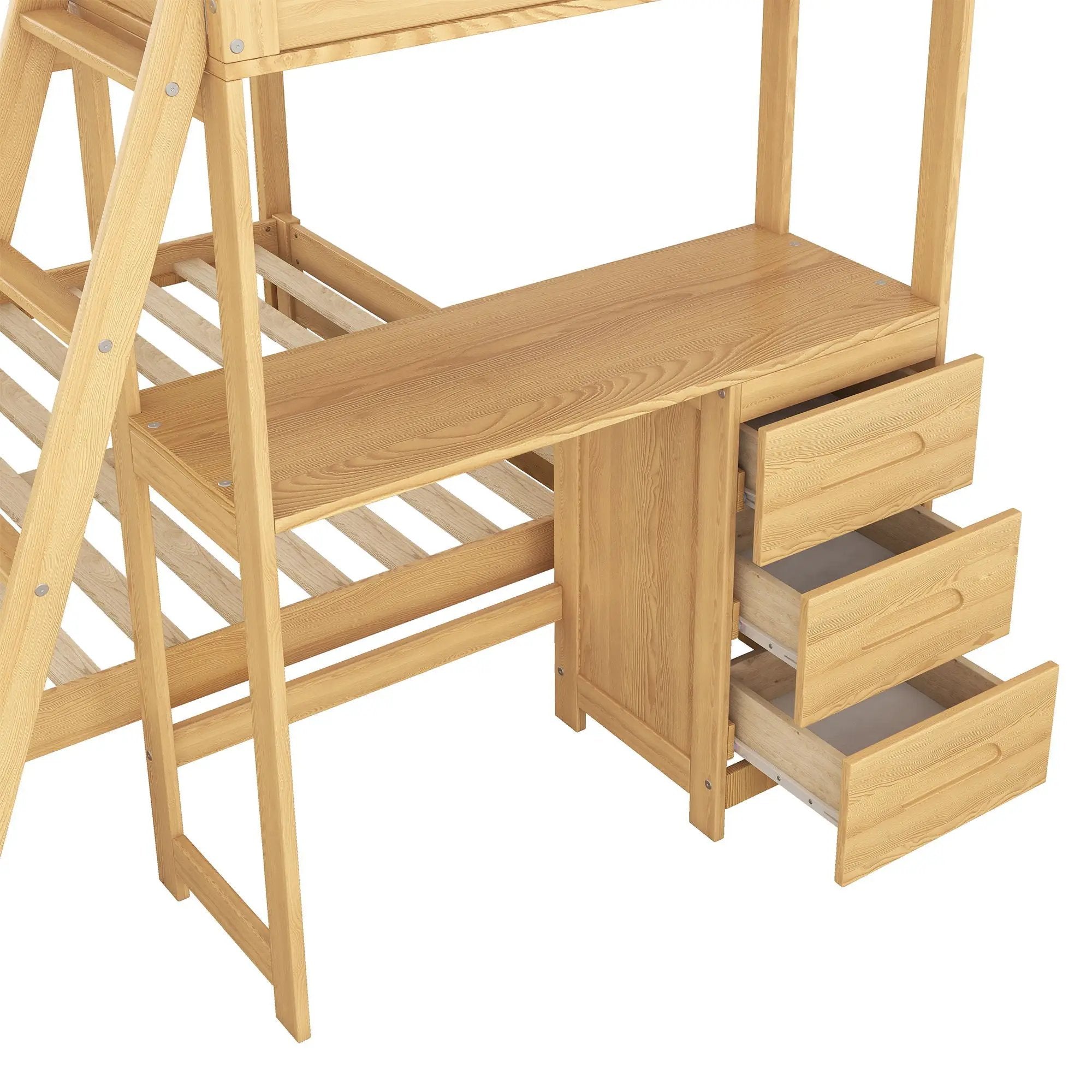 Bunk Bed With Built In Desk And 3 Drawers by Unique Piece Furniture
