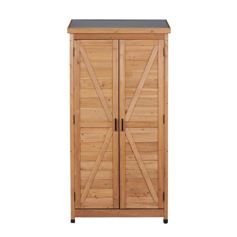 Outdoor Storage Shed With Vertical Tool Cabinet For Backyard by HouseOfZazla