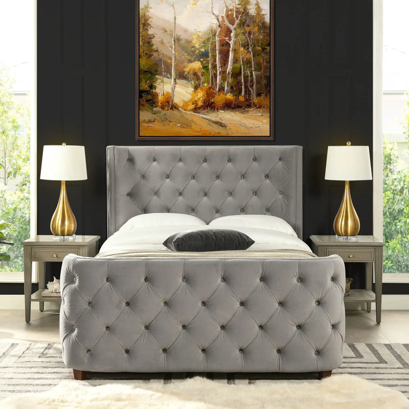 Brooklyn - Tufted Panel Bed Headboard And Footboard Set by HouseOfZazla