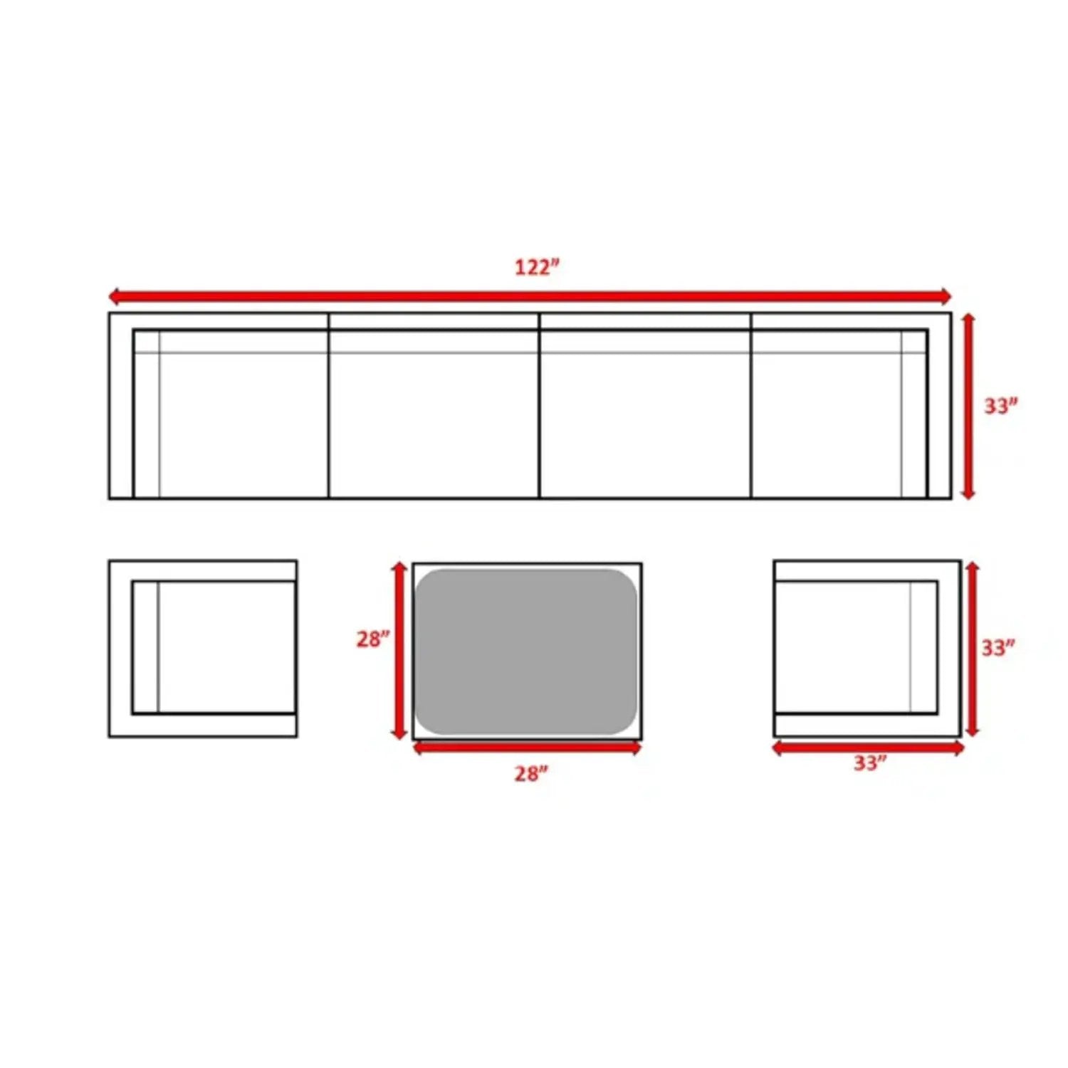 Stylish Entertainment Sectional Set, Outdoor Living by Unique Piece Furniture