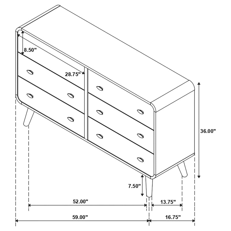 Winston - 6 Drawer Bedroom Dresser by HouseOfZazla