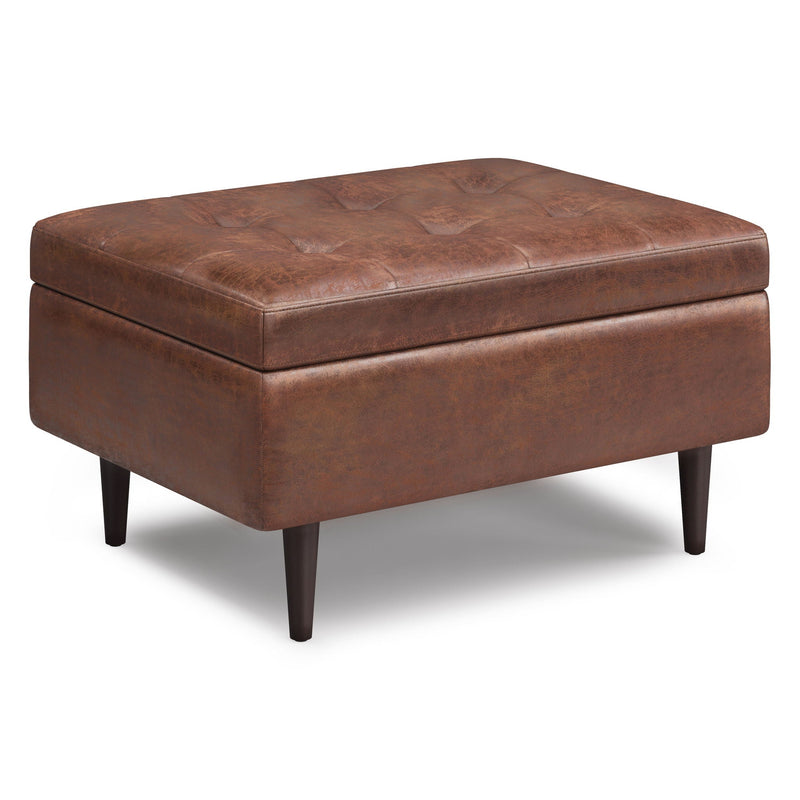 Shay - Large Square Coffee Table Storage Ottoman Mid-Century Style by HouseOfZazla