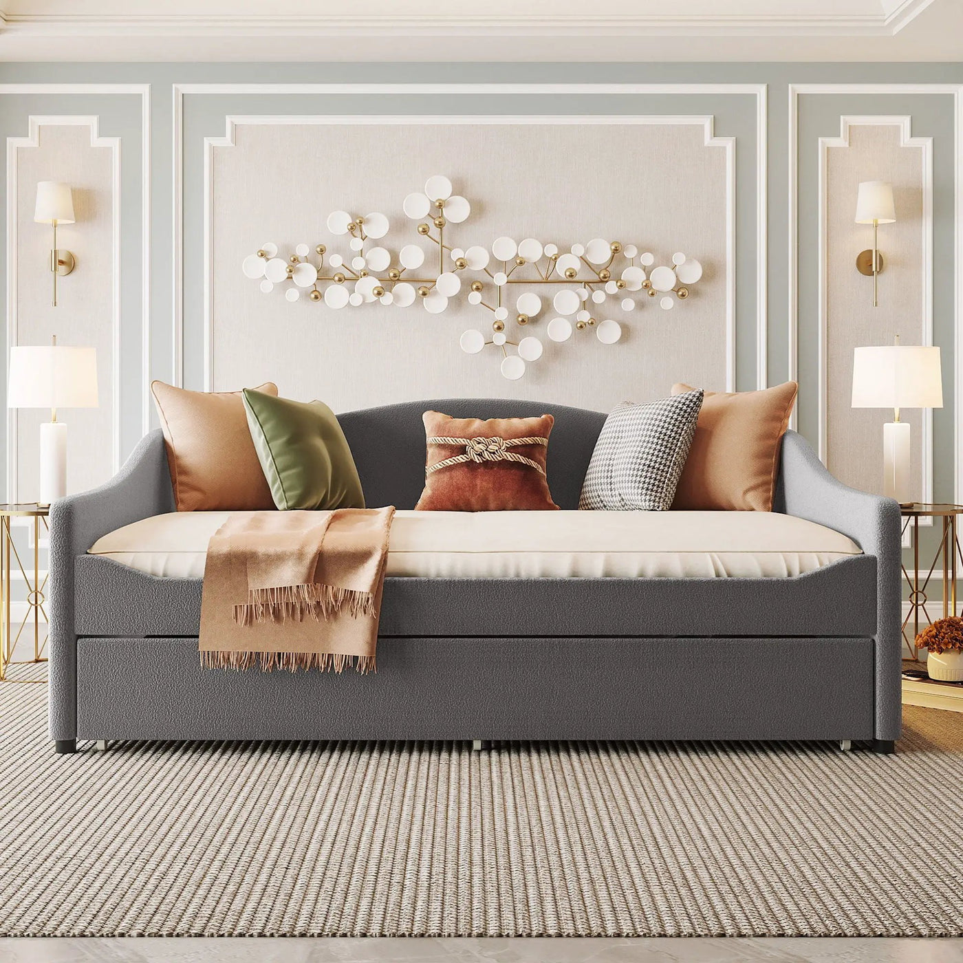 Upholstered Daybed With Light And Trundle by Unique Piece Furniture