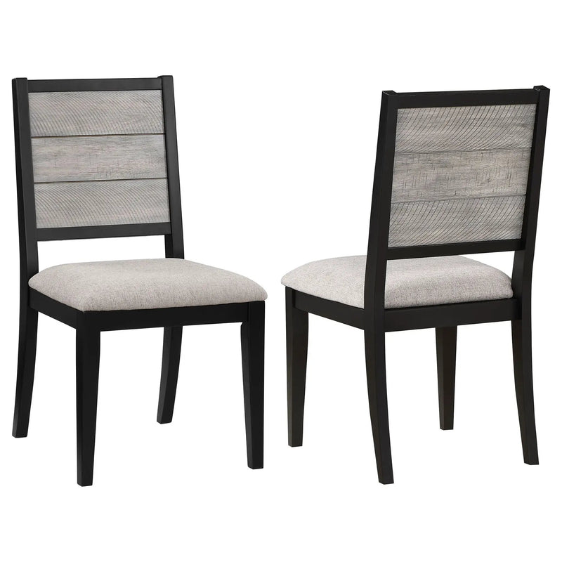 Elodie Wood Dining Side Chair Grey and Black (Set of 2) by Unique Piece Furniture
