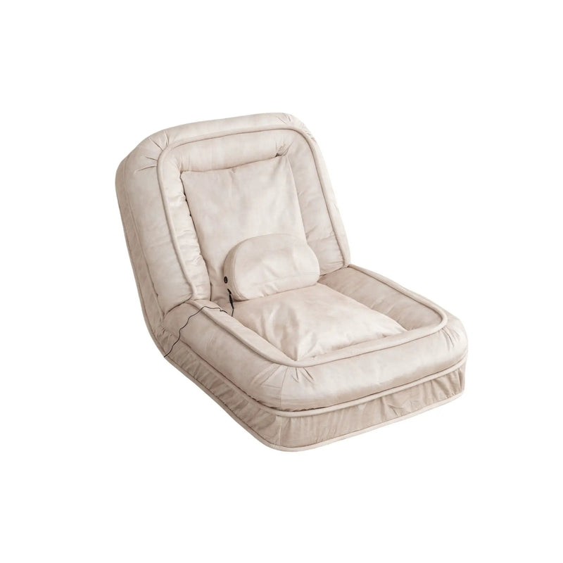 Upholstered Human Dog Bed And Pets, Bean Bag Floor Sofa With Massage Pillow, 5 Adjustable Positions & 2 Soft Pillows by Unique Piece Furniture