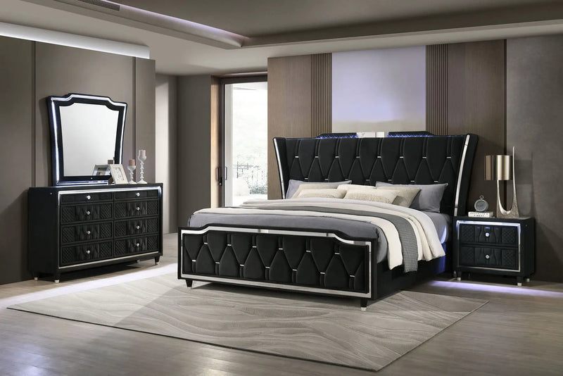 Lorient 4-piece Queen Bedroom Set Black by Unique Piece Furniture