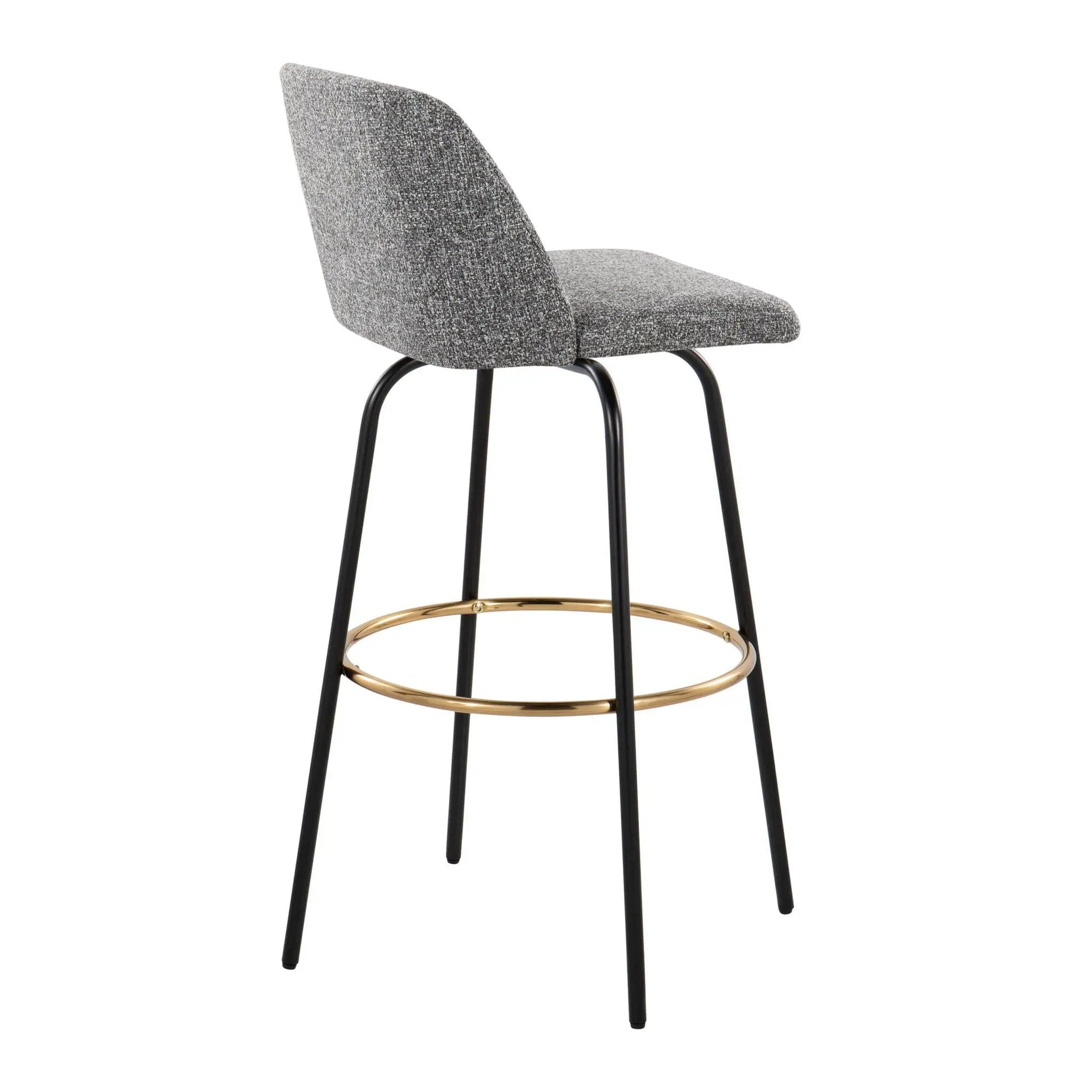 Toriano - Contemporary Fixed Height, Barstool With Swivel & Round Footrest (Set of 2) by Unique Piece Furniture
