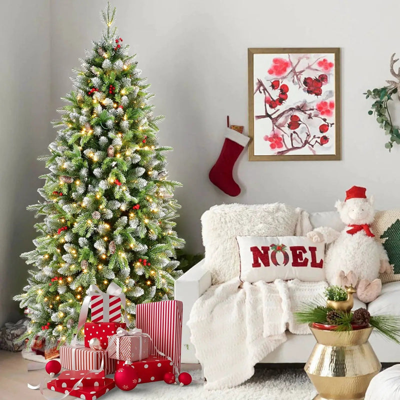 6ft Pre-Lit Artificial Christmas Tree with 380 Warm White LED Lights by HouseOfZazla