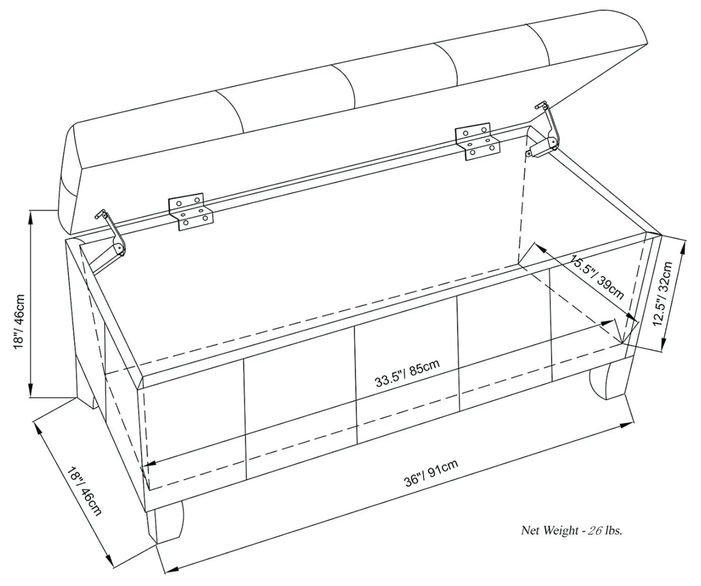 Dover - Multifunctional Storage Ottoman Bench by Unique Piece Furniture