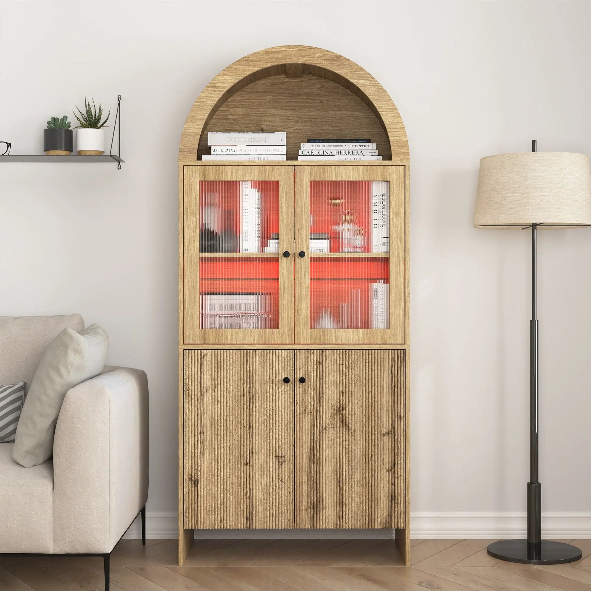 Modern Tech Inspired Dome Cabinet With LED Lighting by HouseOfZazla