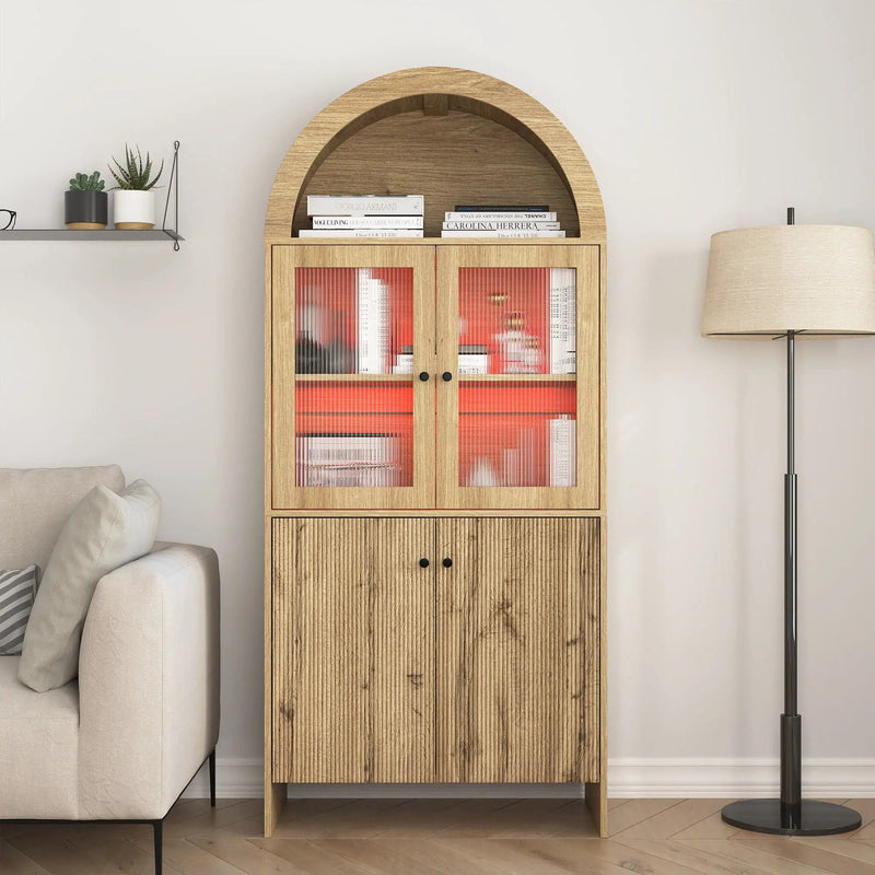 Modern Tech Inspired Dome Cabinet With LED Lighting by HouseOfZazla