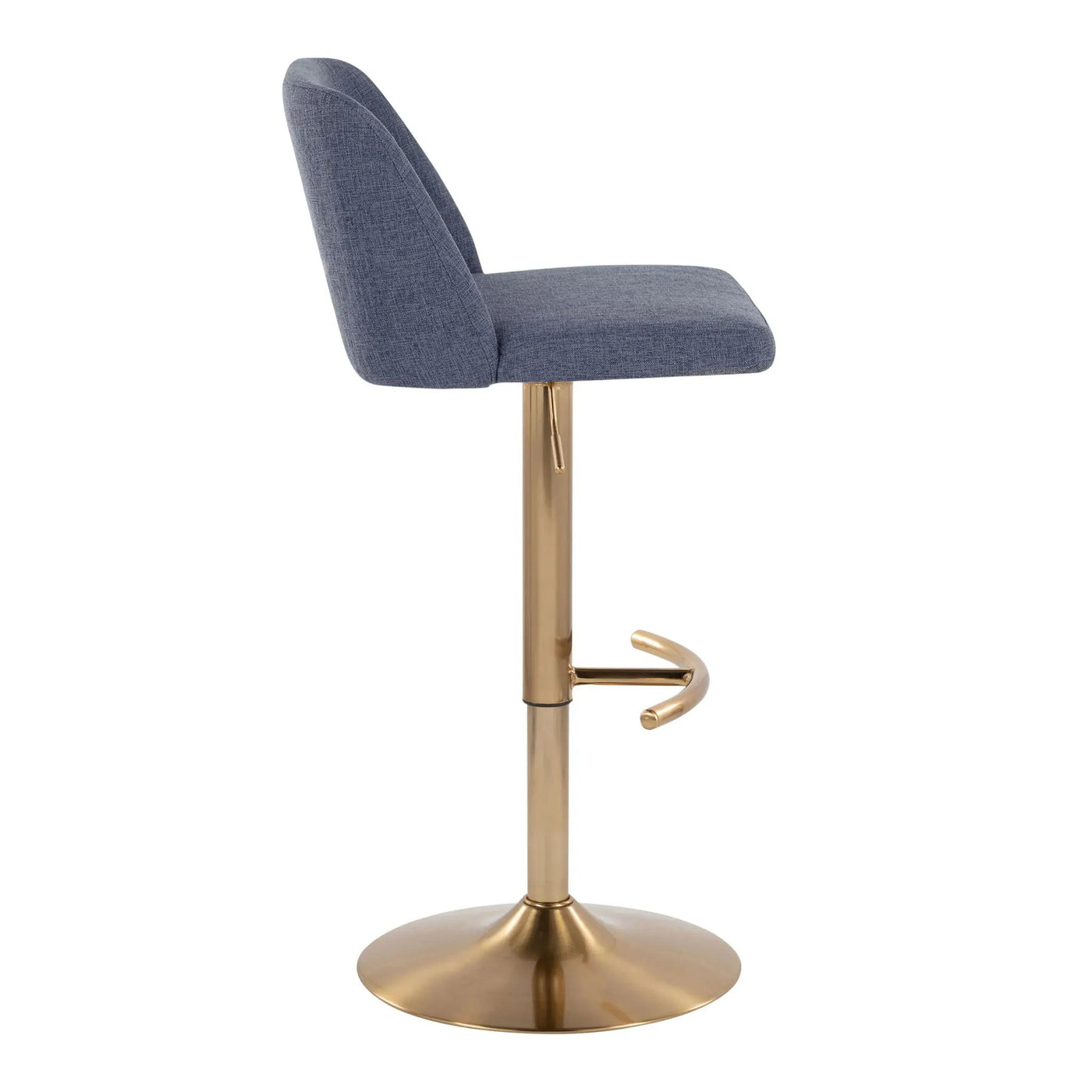 Toriano - Contemporary Adjustable Barstool With Swivel With Rounded T Footrest (Set of 2) by HouseOfZazla