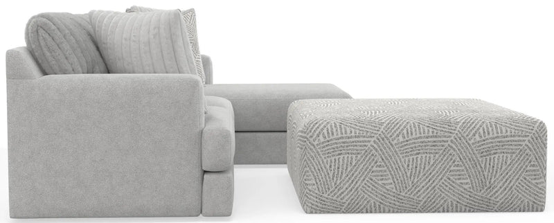 Logan - Upholstered Sectional With Comfort Coil Seating - 46" Cocktail Ottoman And Accent Pillows Included by Unique Piece Furniture