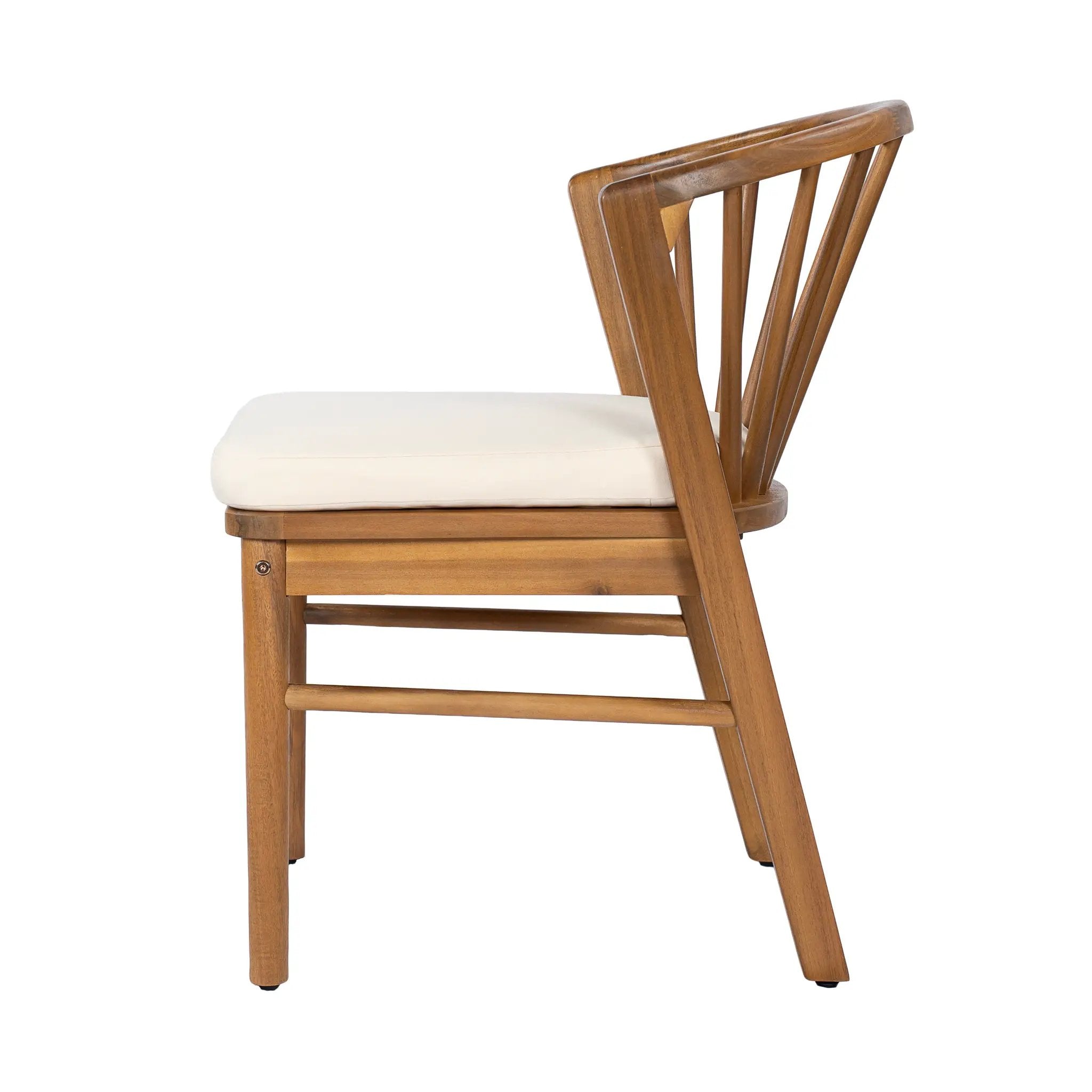 Outdoor Dining Chairs Set of 2, Acacia Wood Patio Chairs with Cushions by HouseOfZazla