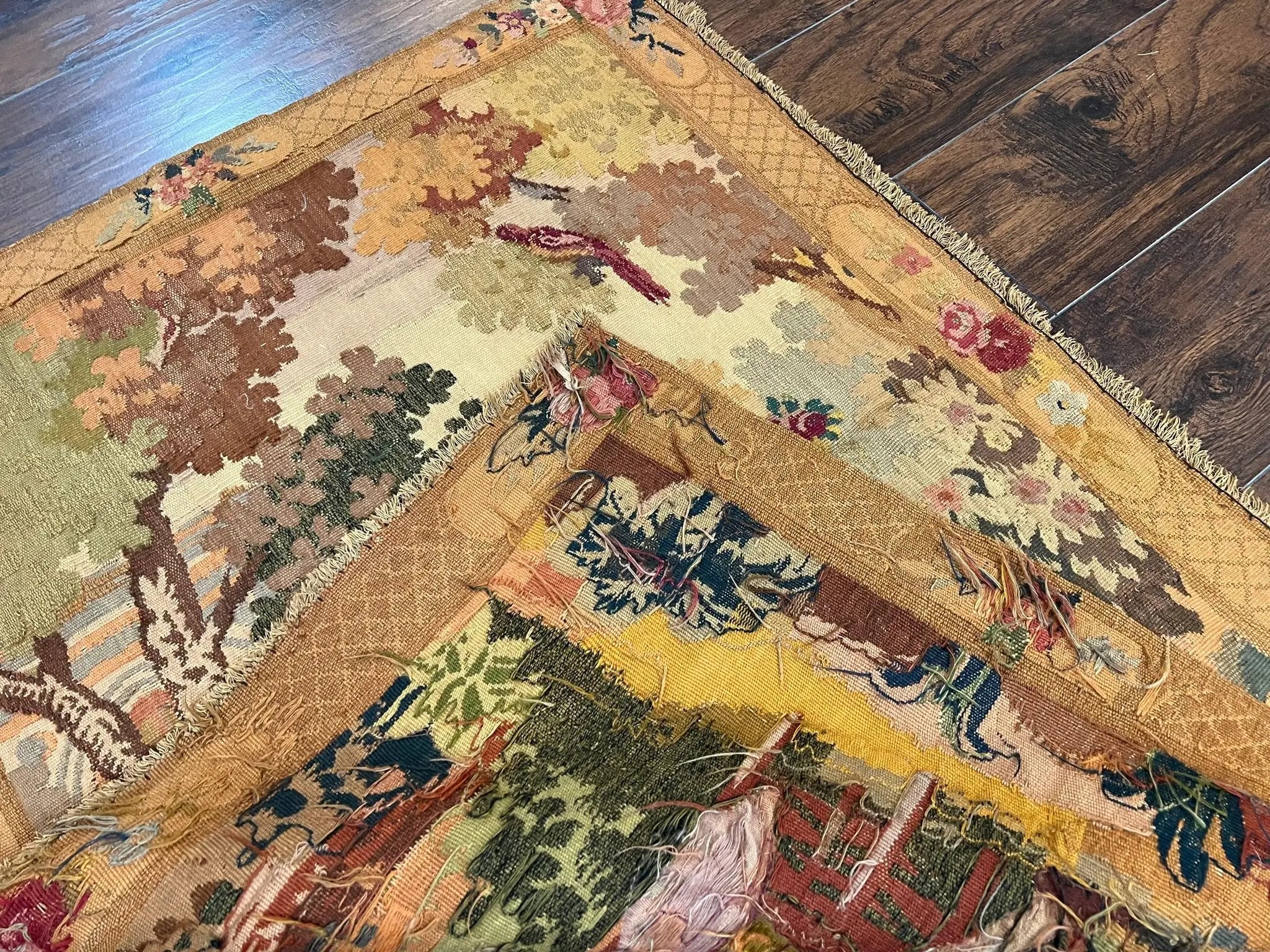 Antique Tapestry 3x4, European French Tapestry, Hand Loomed Victorian Tapestry, Vintage Wool Tapestry 3 x 4 ft by Jewel Rugs