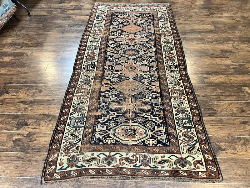 Antique Persian Tribal Runner Rug 4.6 x 9.8, Kurdish Runner, Rug for Hallway or Kitchen, 1920s Carpet, Wool Handmade Rug by Jewel Rugs