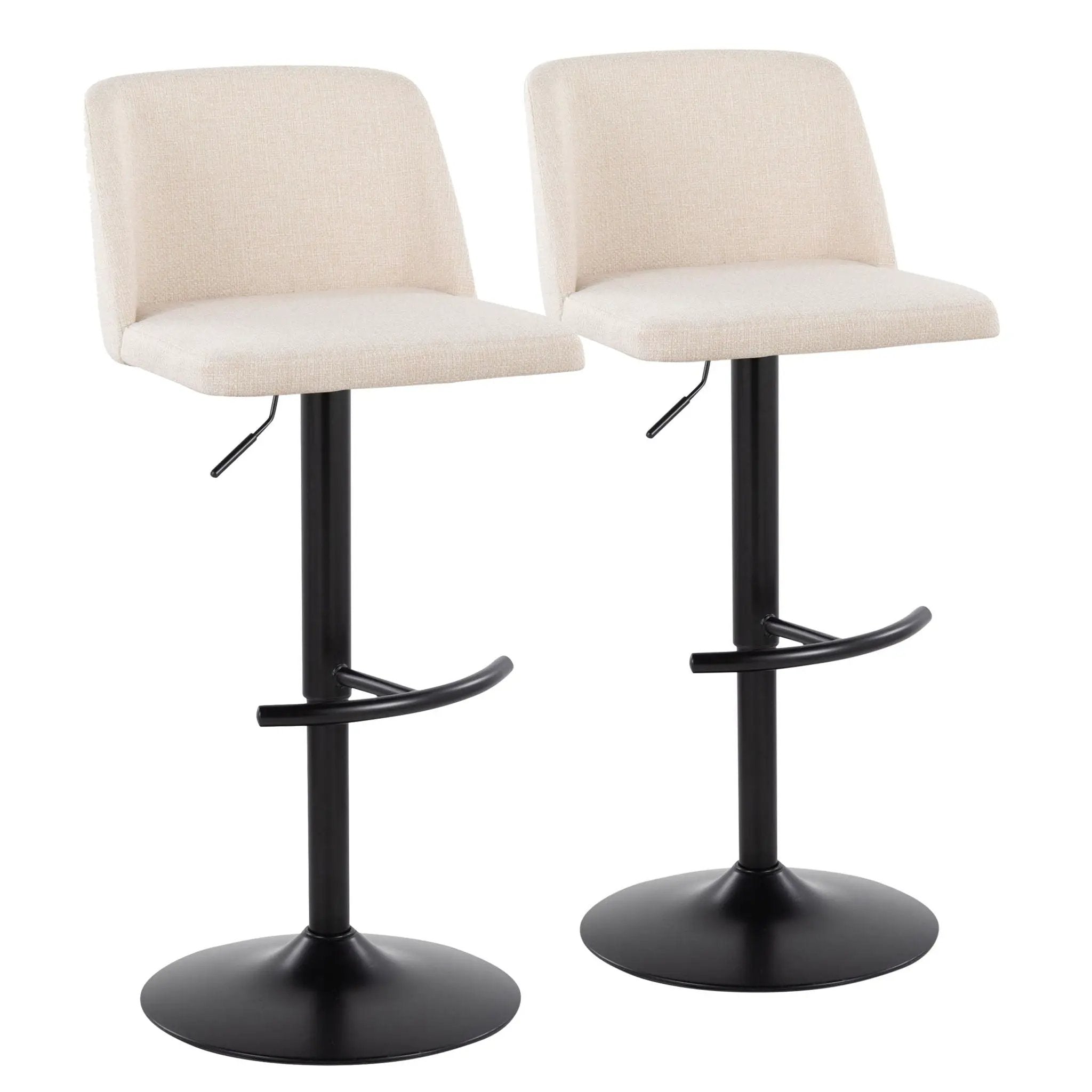 Toriano - Contemporary Adjustable Bar Stool With Rounded T Footrest (Set of 2) by HouseOfZazla