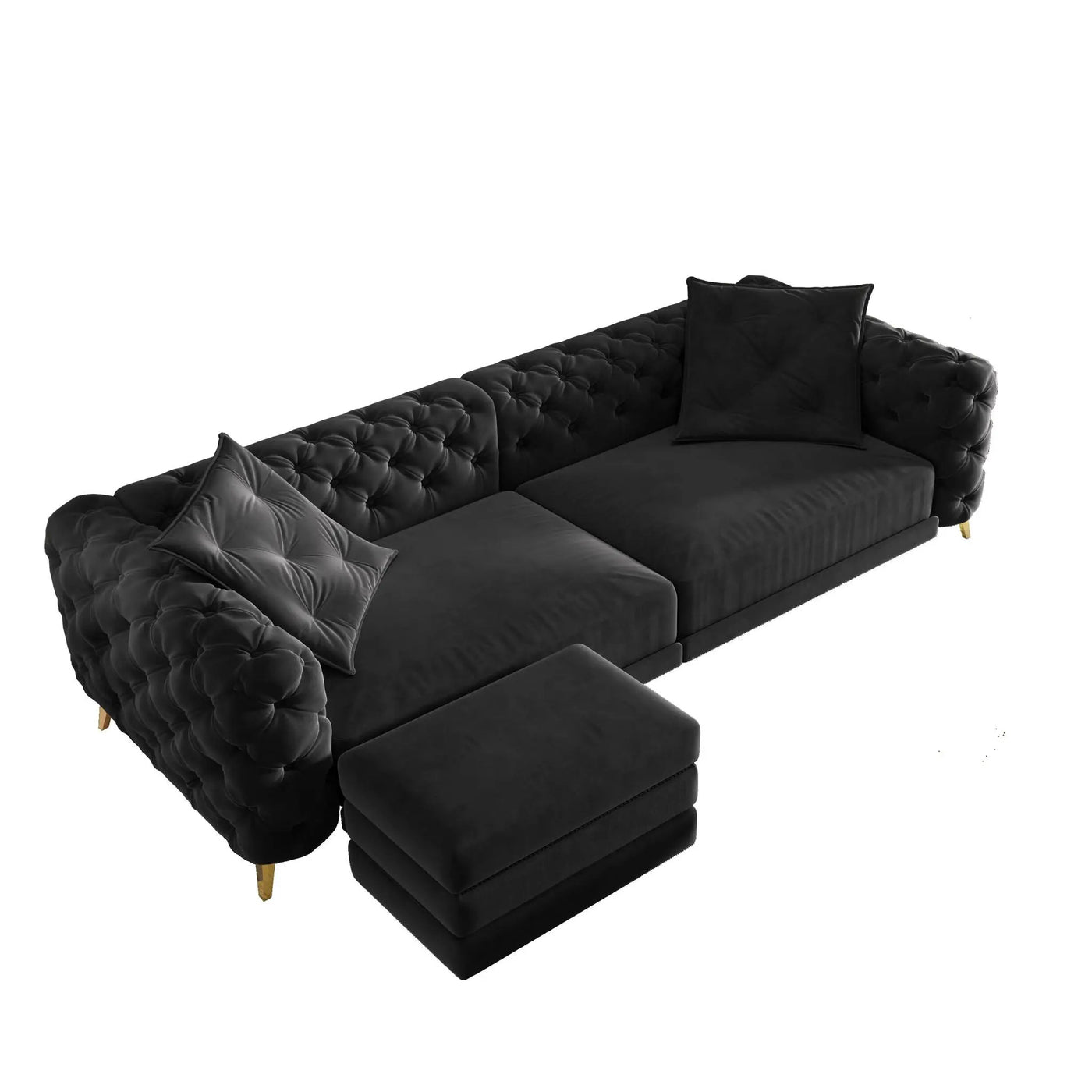 3 In 1 Convertible Sleeper, Deep Seat Pull Out Sofa Bed, Button Tufted by HouseOfZazla
