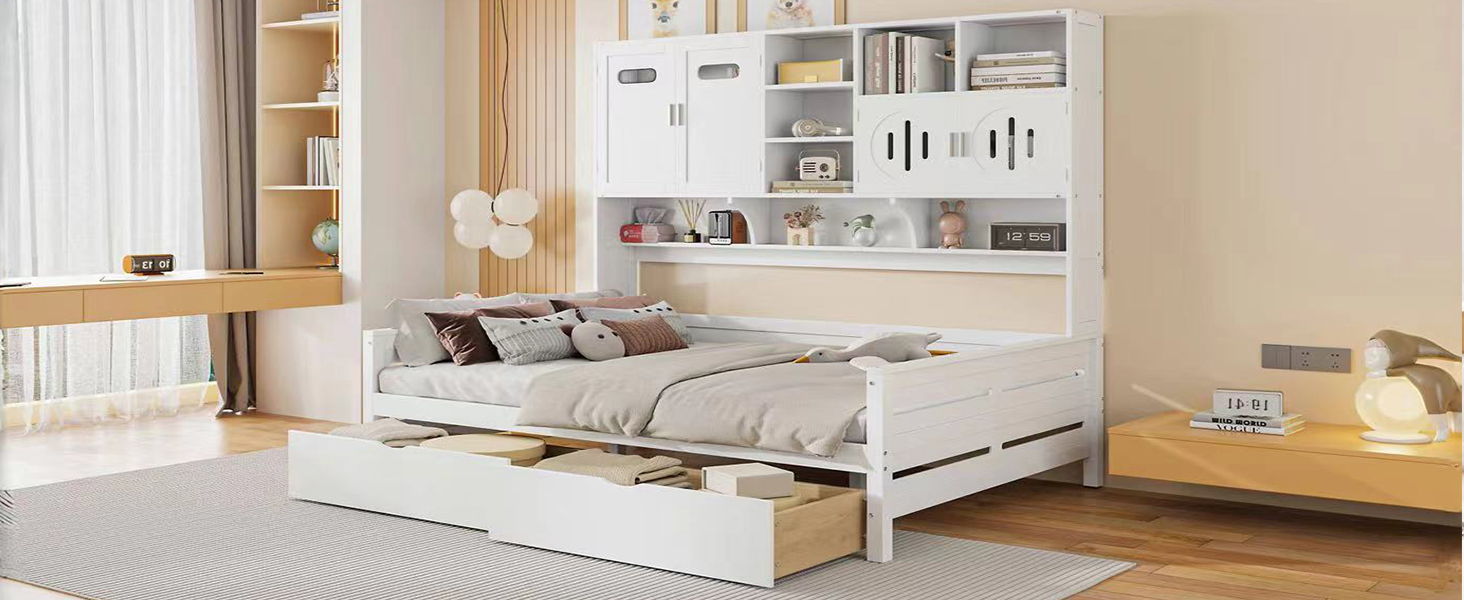 Daybed With All-In-One Cabinet And Shelf by HouseOfZazla