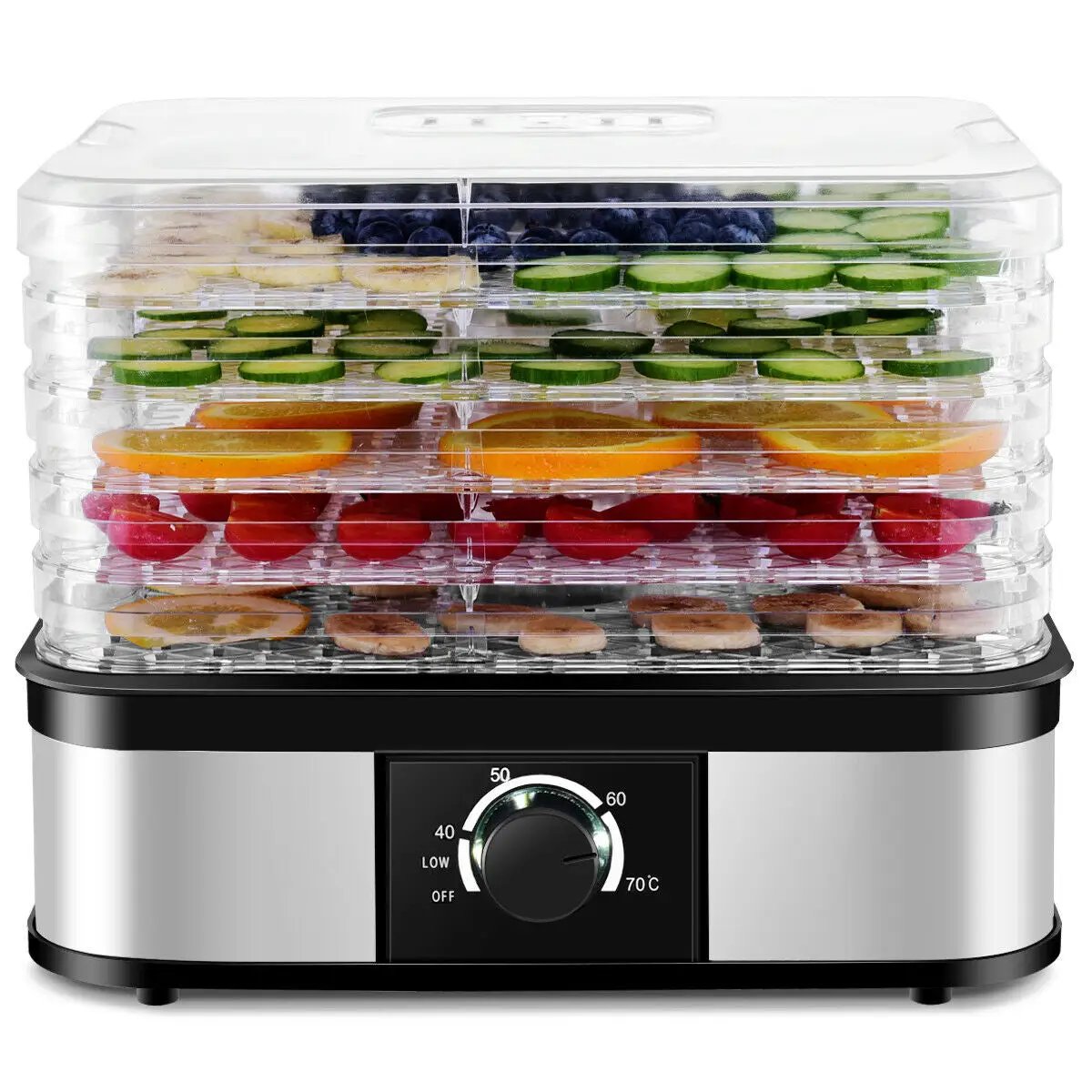 5 Tray Temperature Control Fruit Vegetable Dryer by DirectDeals
