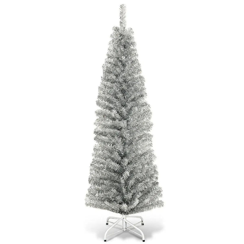6 Feet Tinsel Tree Unlit Slim Pencil Christmas Tree by DirectDeals