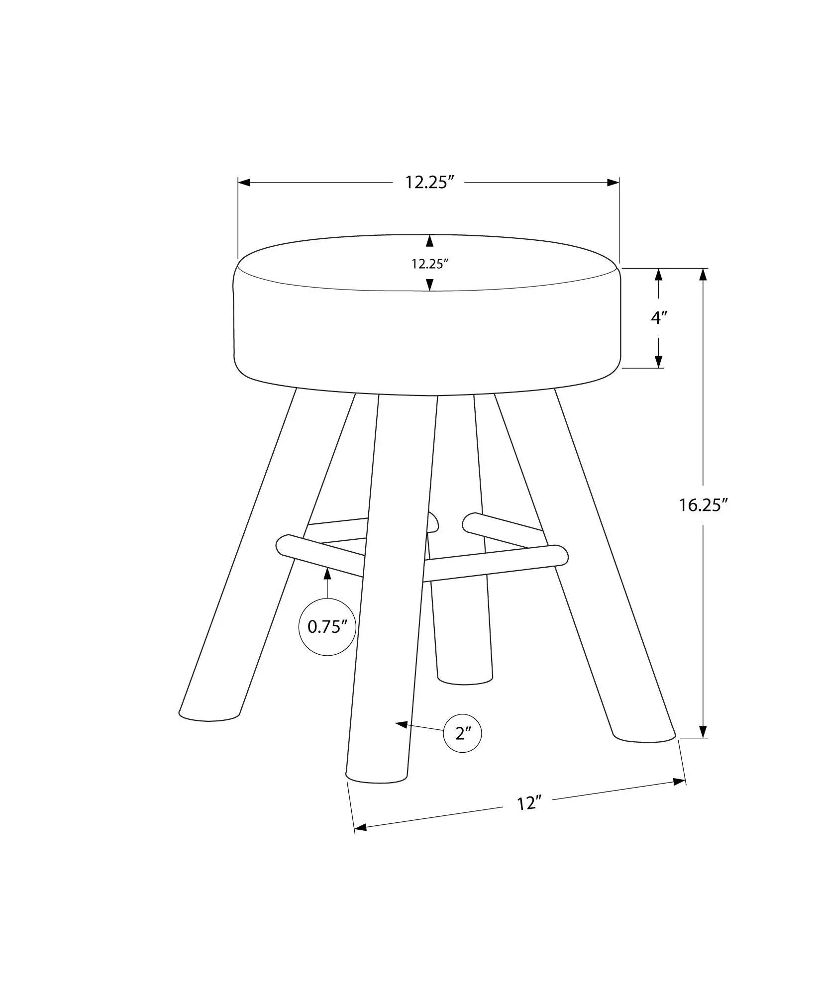 Ottoman, Pouf, Footrest, Foot Stool, Round, Natural Wood Legs, Contemporary, Modern by Unique Piece Furniture
