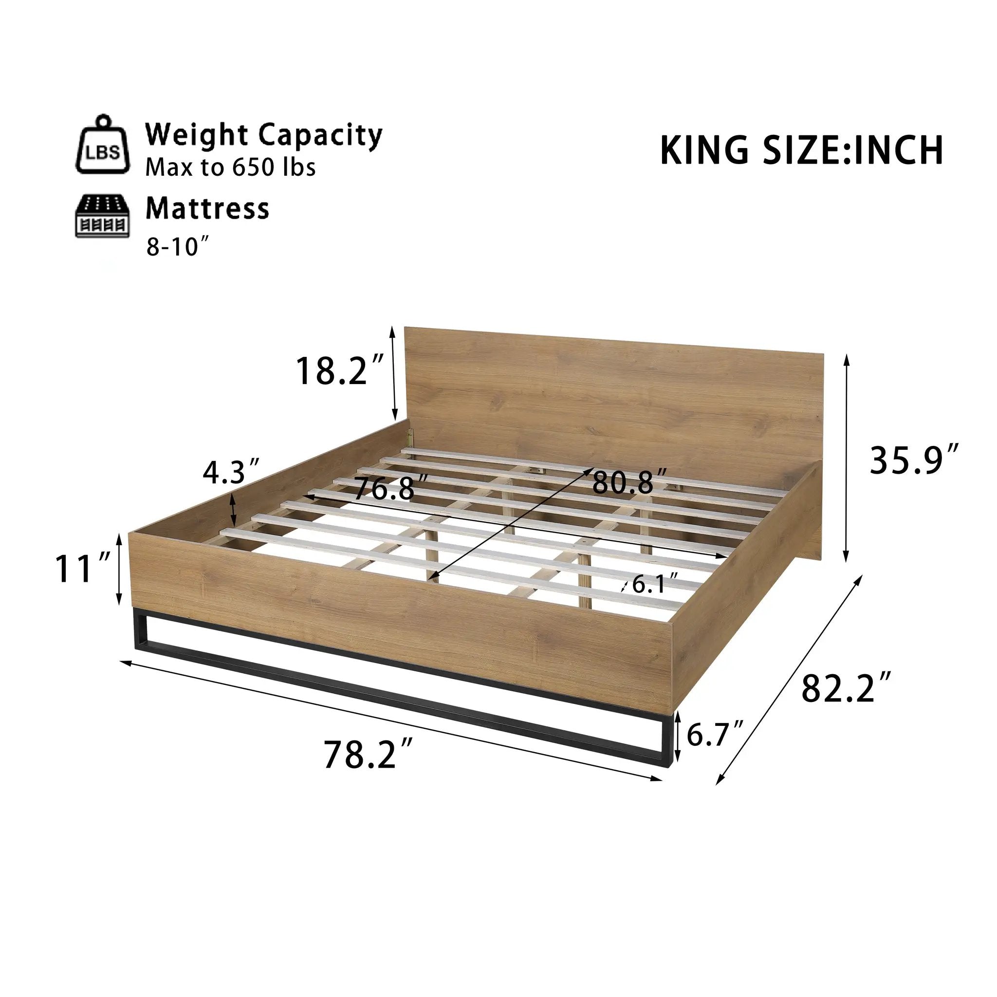 Engineered Wood Bed Frame King Size by HouseOfZazla