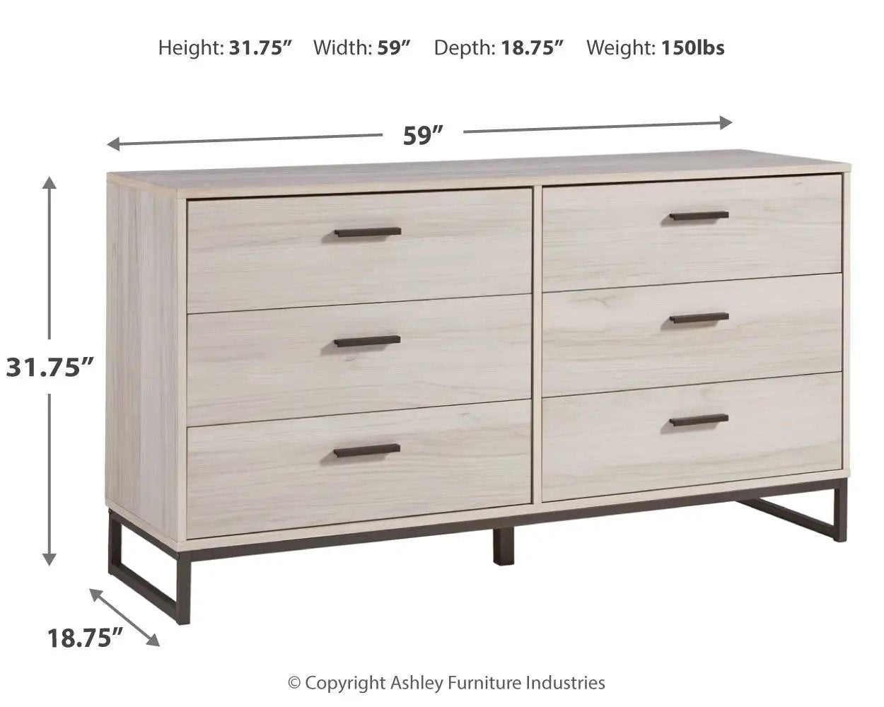 Socalle - Six Drawer Dresser by Unique Piece Furniture