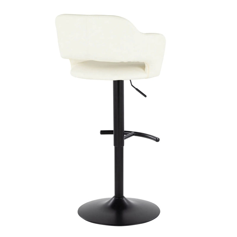 Margarite - Contemporary Adjustable Barstool With Swivel With Rounded T Footrest (Set of 2) by Unique Piece Furniture