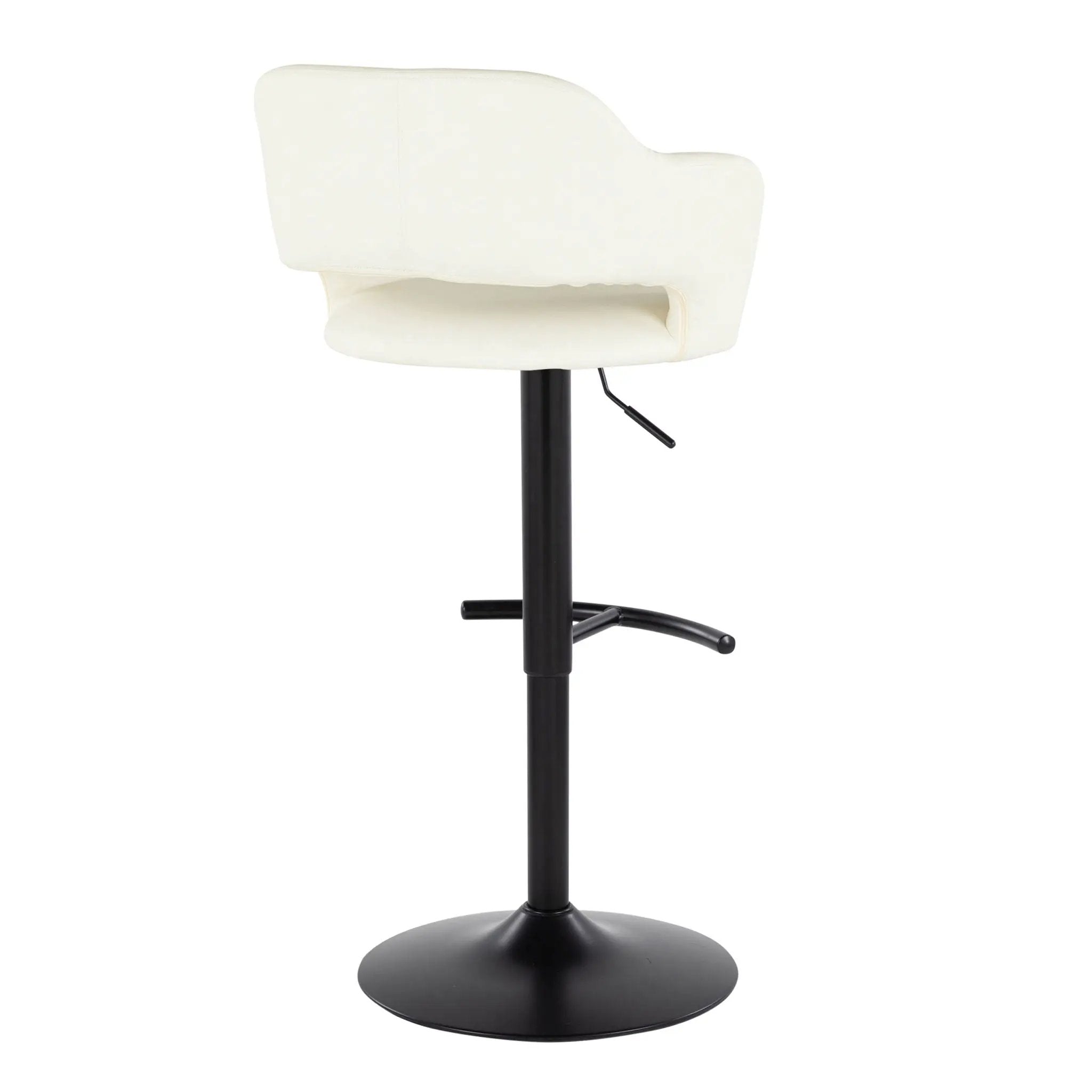 Margarite - Contemporary Adjustable Barstool With Swivel With Rounded T Footrest (Set of 2) by HouseOfZazla