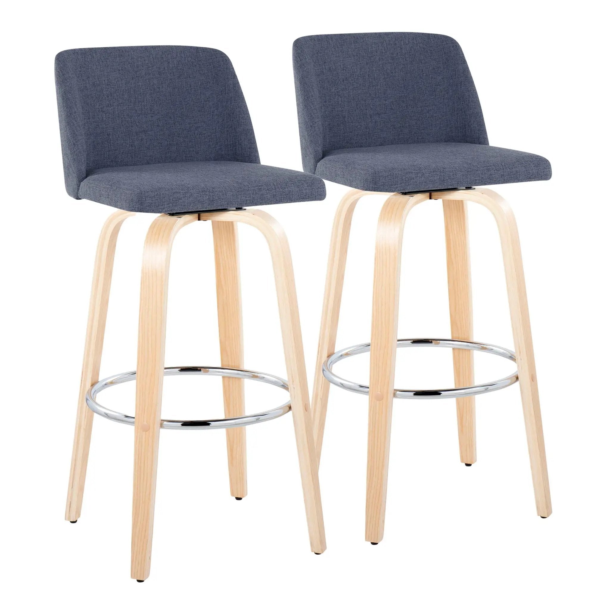Toriano - Contemporary Fixed Height Barstool & Swivel With Round Footrest (Set of 2) by Unique Piece Furniture