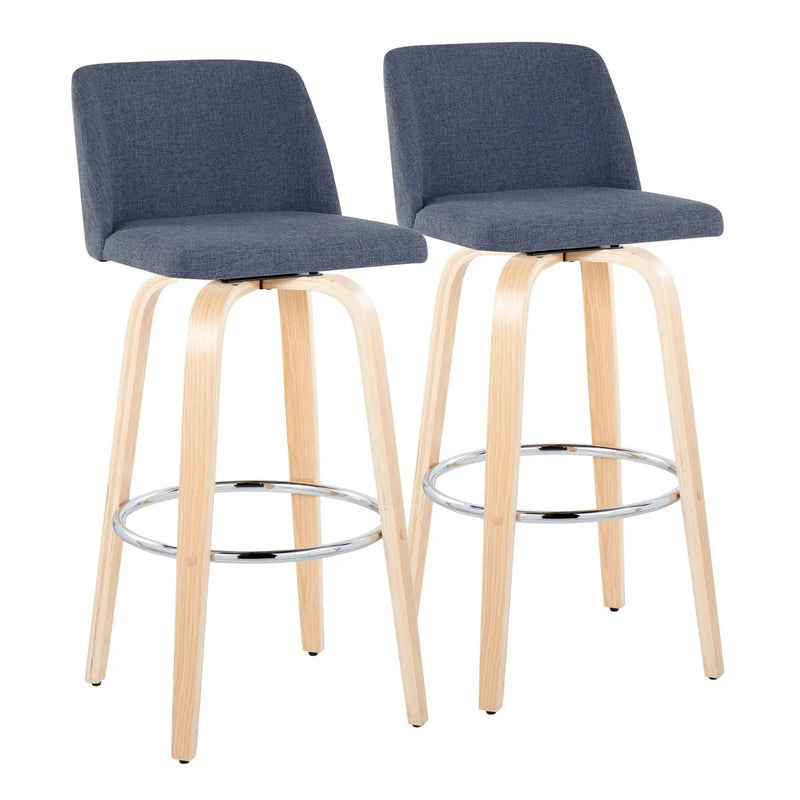 Toriano - Contemporary Fixed Height Barstool & Swivel With Round Footrest (Set of 2) by Unique Piece Furniture