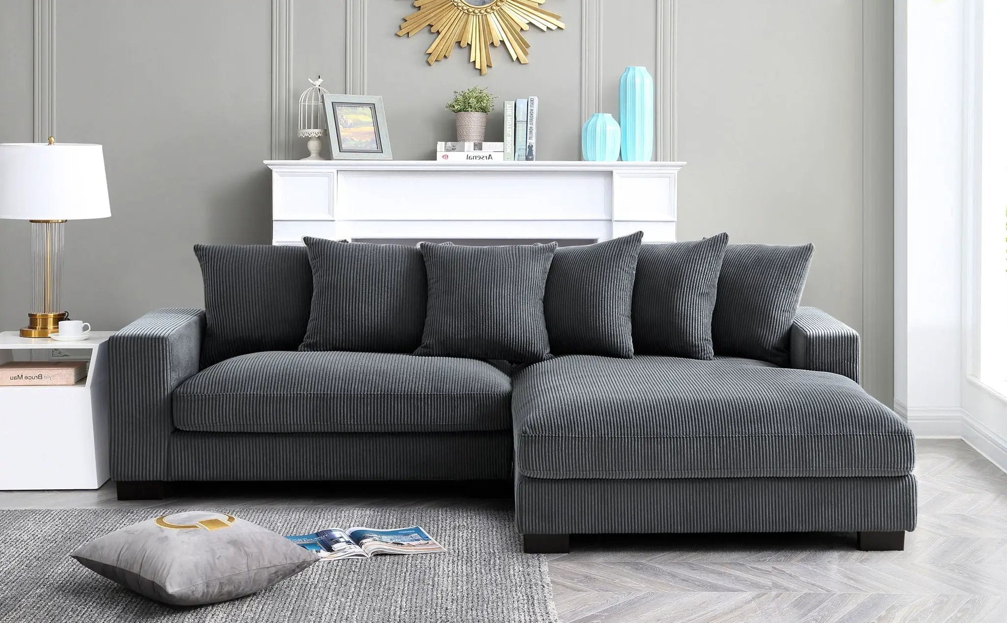 Luxe - Oversized 2 Piece Sectional Couches For Living Room, L Shaped Sofa With Chaise by HouseOfZazla