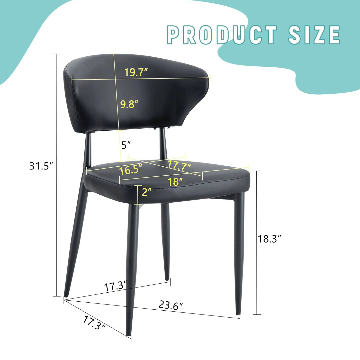 Minimalist Ergonomic Dining Chair With Curved Backres (Set of 4) by HouseOfZazla