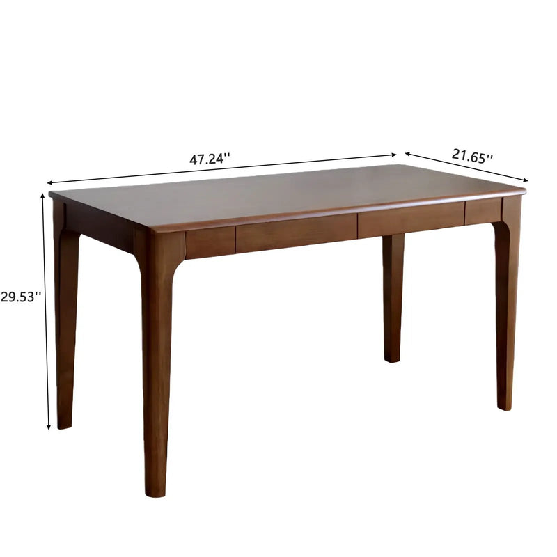 Desk With Drawers, Smooth Edge Design - Walnut by HouseOfZazla