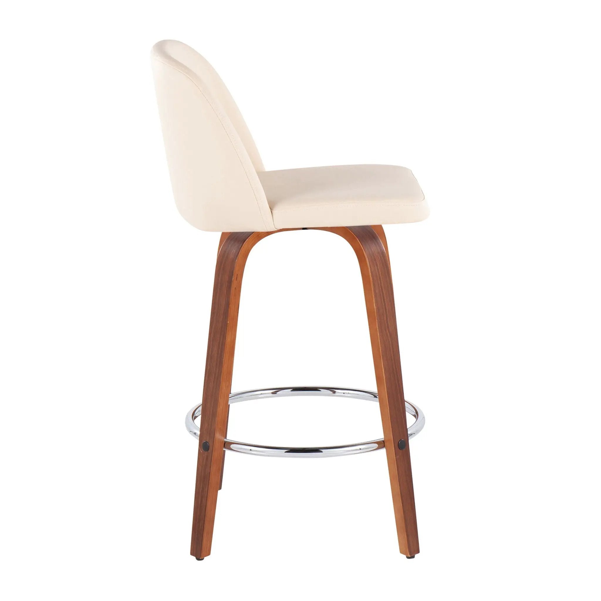 Toriano - Mid-Century Modern Fixed Height Counter Stool With Round Footrest (Set of 2) by Unique Piece Furniture