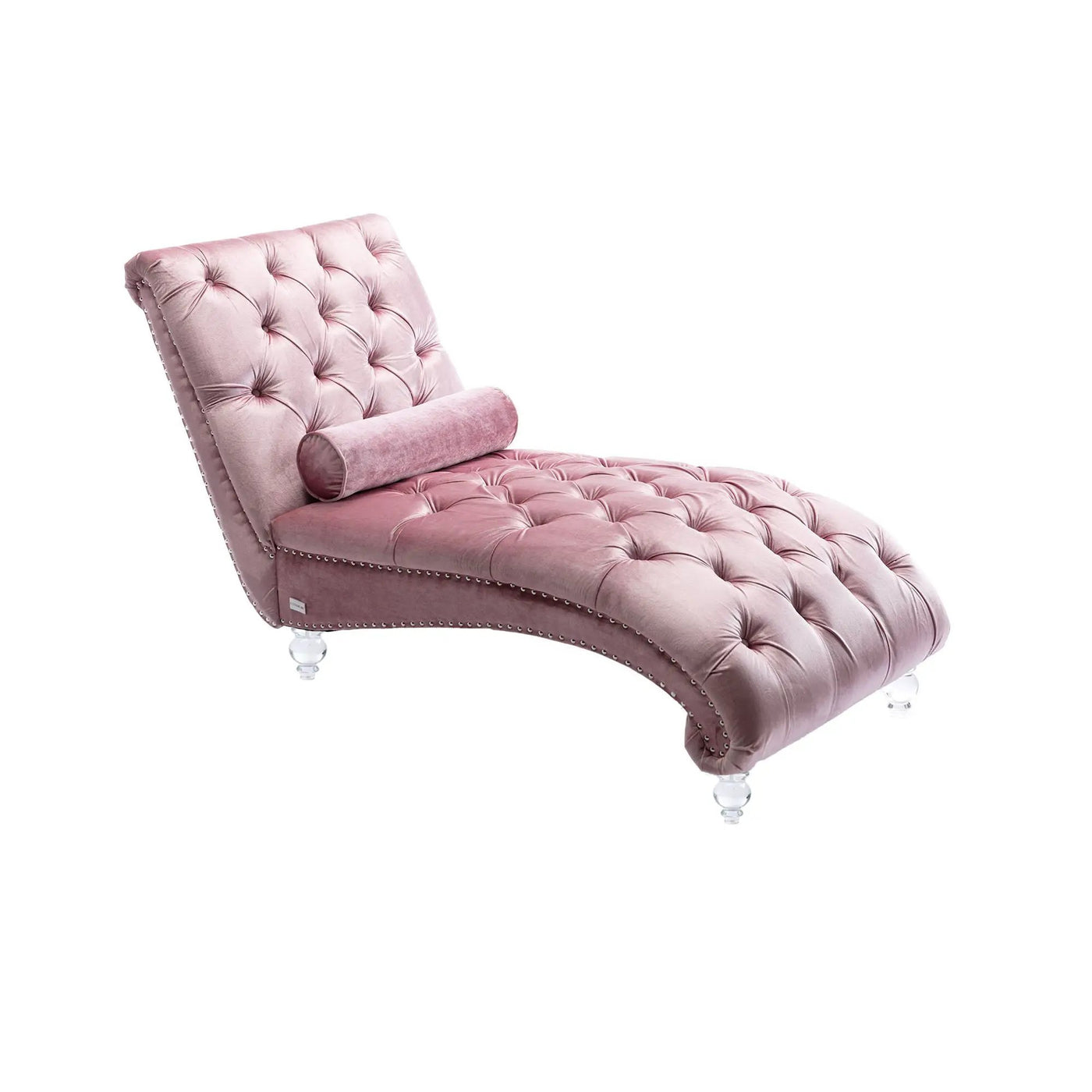 Chaise Lounge Indoor, Button Tufted Upholstered Chaise Lounge Chair With Pillow by HouseOfZazla