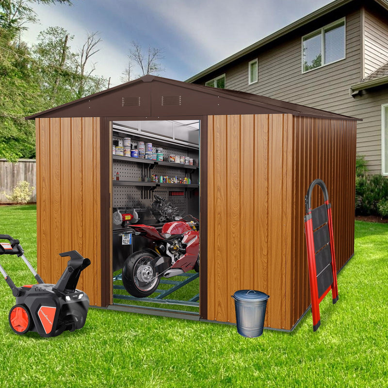 Outdoor Metal Storage Shed With Floor Base by HouseOfZazla