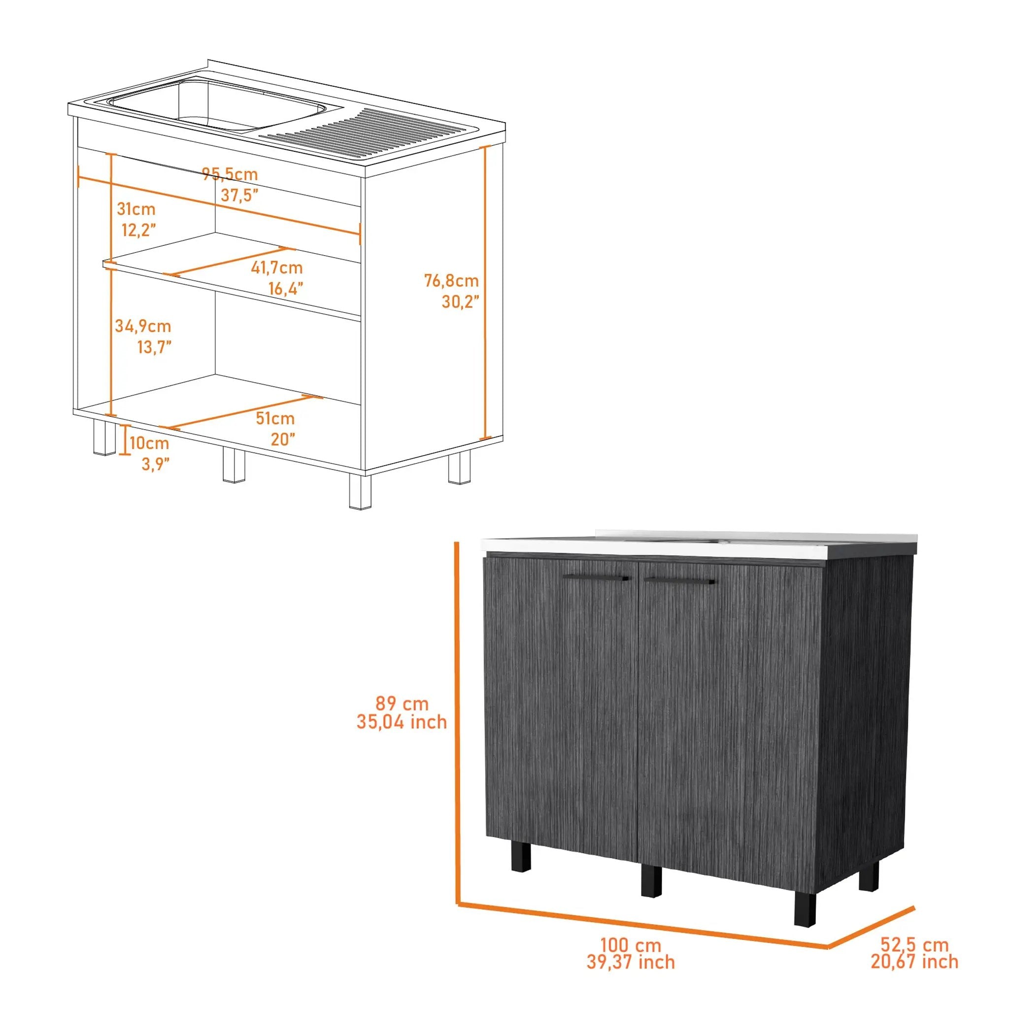 FM Furniture Oklahoma 2 Utility Sink & Cabinet by HouseOfZazla