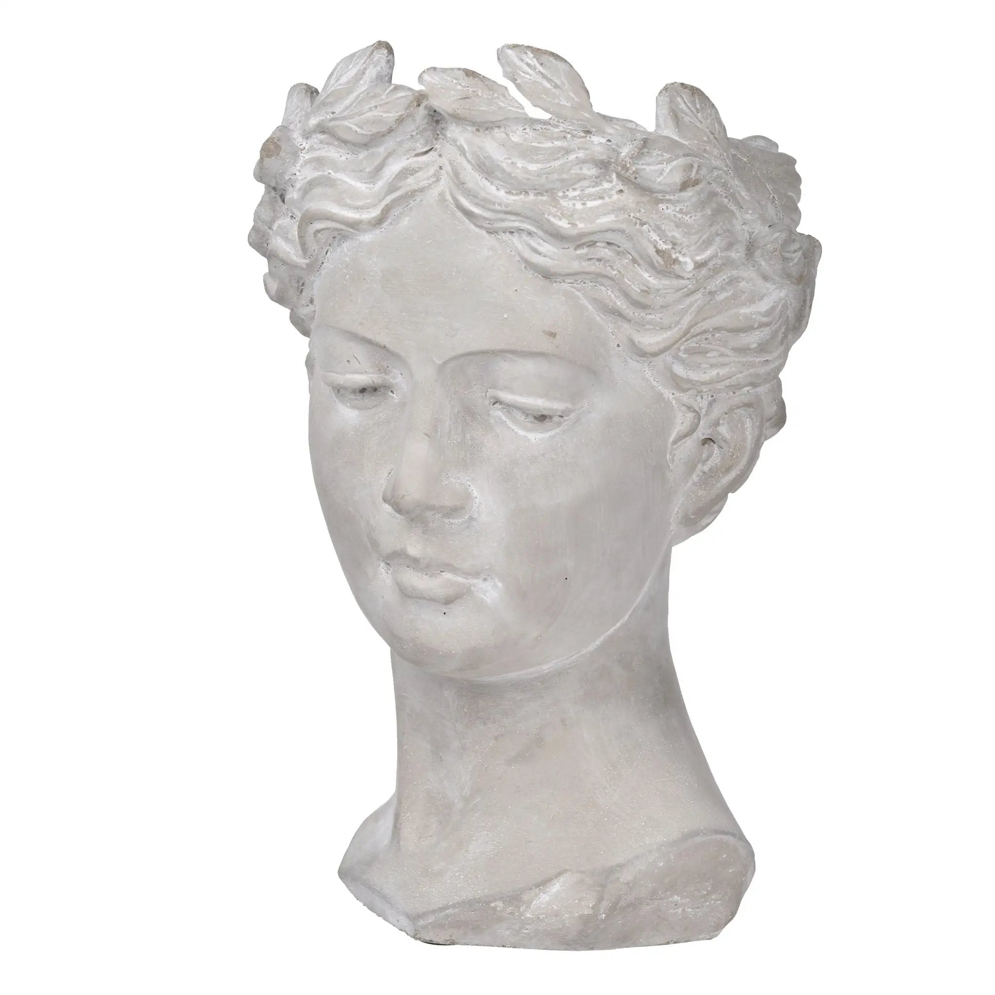 Greek Style Cement Head Planter Indoor Outdoor Home, Garden Decor - Gray by Unique Piece Furniture