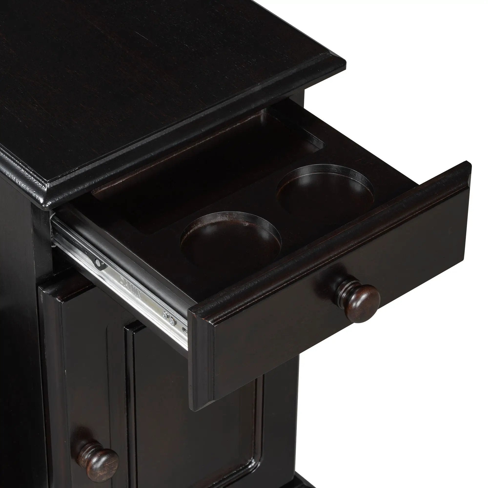 Vintage Flip Top Side Table With USB Ports by HouseOfZazla