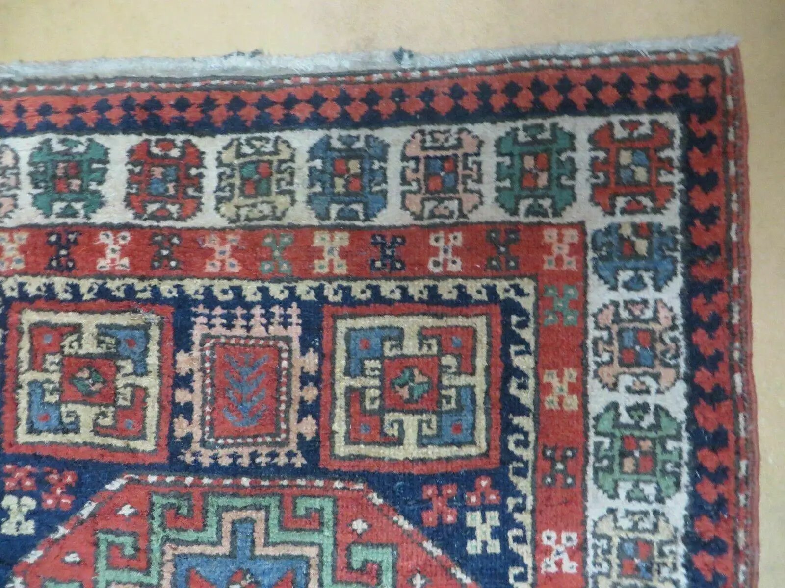 3 '4" X 10' Vintage Handmade Turkish Kazak Caucasian Wool Runner Rug Red Nice by Jewel Rugs
