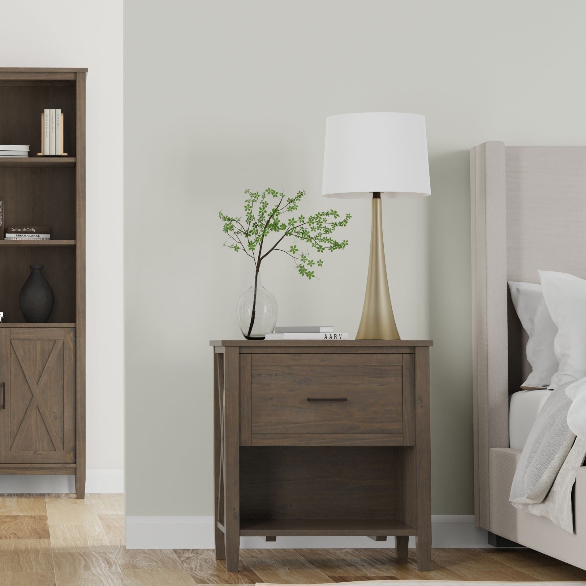 Ela - Bedside Table - Smoky Brown by HouseOfZazla